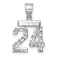 14kw Small Brushed Diamond-cut Number 24 Charm view 1