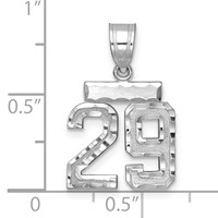 14K White Gold Small Brushed Diamond-cut Number 29 Charm view 2
