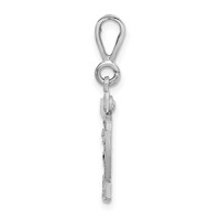 14K White Gold Small Brushed Diamond-cut Number 32 Charm view 2