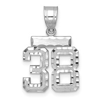 14kw Small Brushed Diamond-cut Number 38 Charm view 1