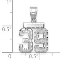 14K White Gold Small Brushed Diamond-cut Number 39 Charm view 2