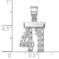 14kw Small Brushed Diamond-cut Number 41 Charm view 2