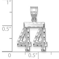 14kw Small Brushed Diamond-cut Number 44 Charm view 2