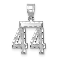 14kw Small Brushed Diamond-cut Number 44 Charm view 1