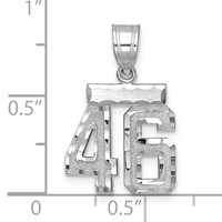 14kw Small Brushed Diamond-cut Number 46 Charm view 2
