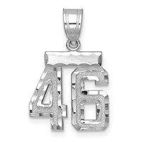 14kw Small Brushed Diamond-cut Number 46 Charm view 1