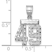 14kw Small Brushed Diamond-cut Number 49 Charm view 2