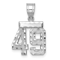 14kw Small Brushed Diamond-cut Number 49 Charm view 1