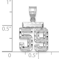 14K White Gold Small Brushed Diamond-cut Number 59 Charm view 2