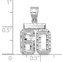 14kw Small Brushed Diamond-cut Number 60 Charm view 2