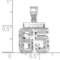 14kw Small Brushed Diamond-cut Number 65 Charm view 2