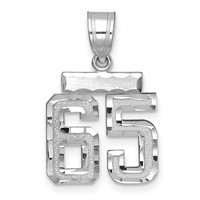 14kw Small Brushed Diamond-cut Number 65 Charm view 1