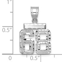 14K White Gold Small Brushed Diamond-cut Number 68 Charm view 2