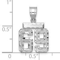14K White Gold Small Brushed Diamond-cut Number 69 Charm view 2