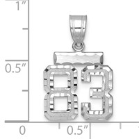 14K White Gold Small Brushed Diamond-cut Number 83 Charm view 2