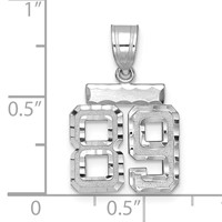 14K White Gold Small Brushed Diamond-cut Number 89 Charm view 2