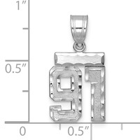 14kw Small Brushed Diamond-cut Number 91 Charm view 2
