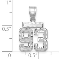 14K White Gold Small Brushed Diamond-cut Number 93 Charm view 2