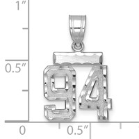 14K White Gold Small Brushed Diamond-cut Number 94 Charm view 2