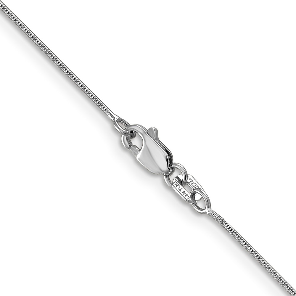 14K White Gold 30 inch .8mm Round Snake with Lobster Clasp Chain (WSNA060-30)