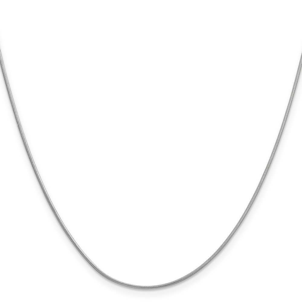 14K White Gold 24 inch .9mm Round Snake with Lobster Clasp Chain (WSNA080-24)