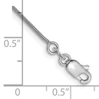 14K White Gold .9mm Round Snake Chain with Lobster Clasp - 7in view 2