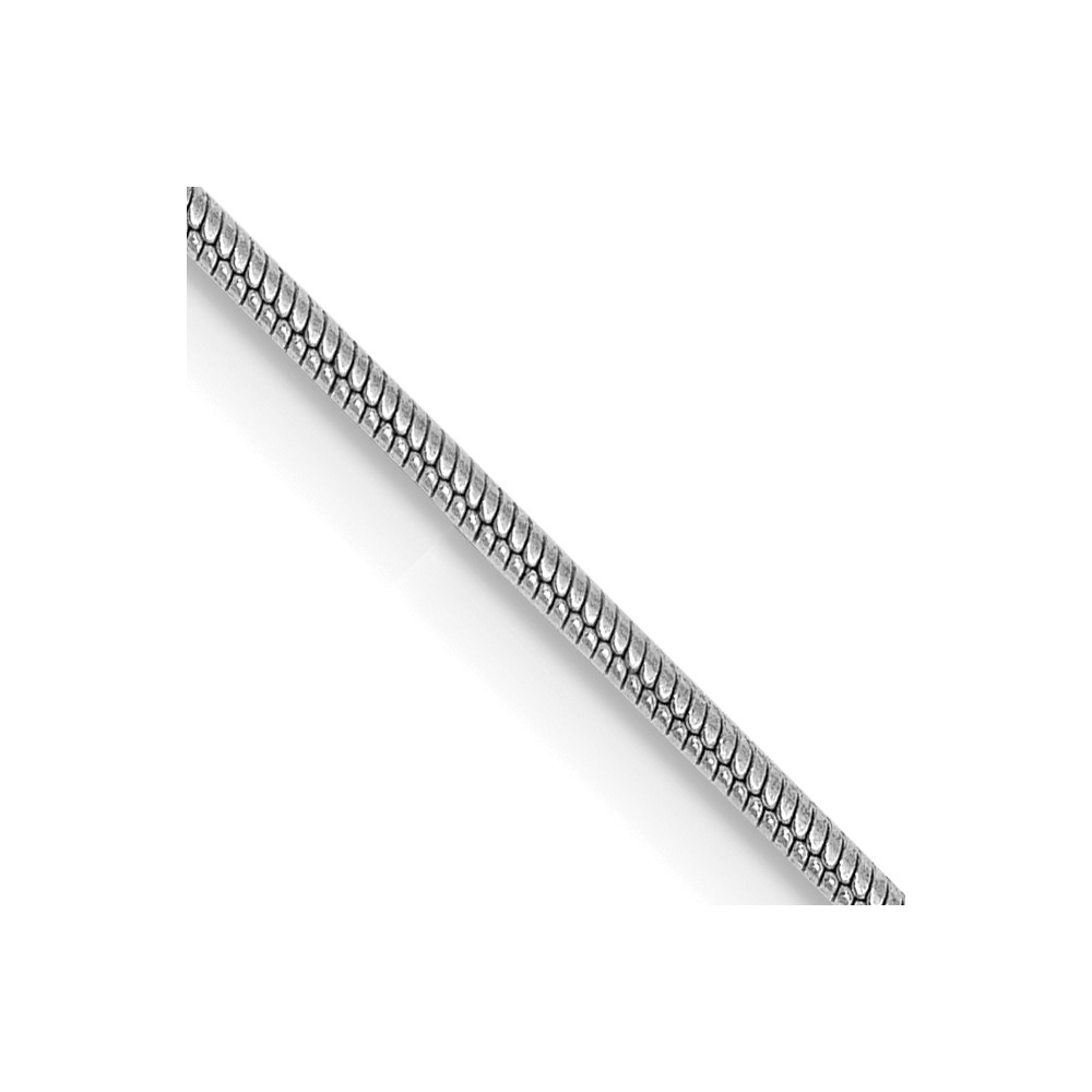 14K White Gold 24 inch .9mm Round Snake with Lobster Clasp Chain (WSNA080-24)
