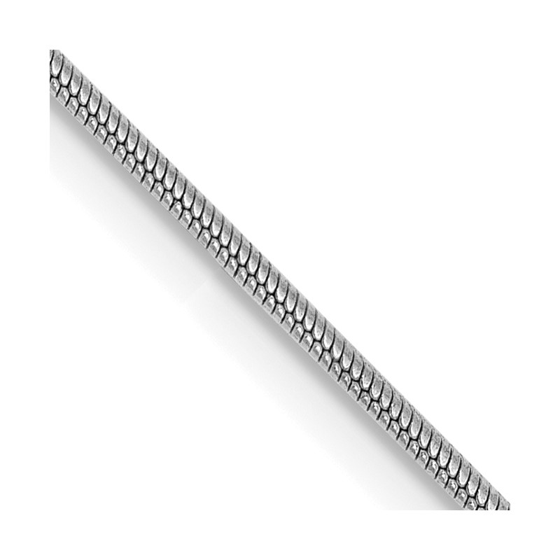 14K White Gold 30 inch .9mm Round Snake with Lobster Clasp Chain