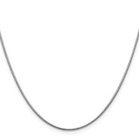 14K White Gold 1.1mm Round Snake Chain with Lobster Clasp, 16" view 2