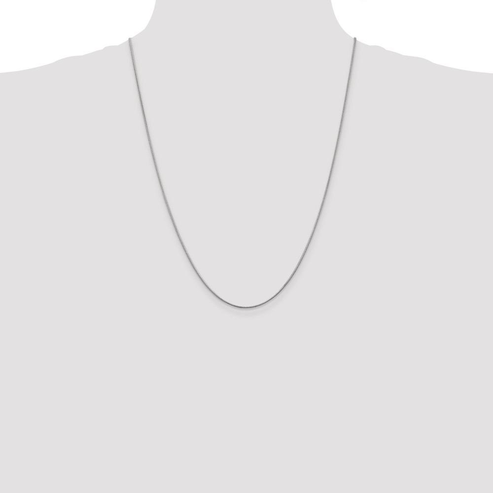 14K White Gold 24 inch 1.1mm Round Snake with Lobster Clasp Chain (WSNA100-24)
