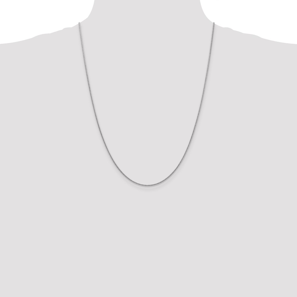 14K White Gold 24 inch 1.4mm Round Snake Lobster Clasp Chain (WSNA120-24)