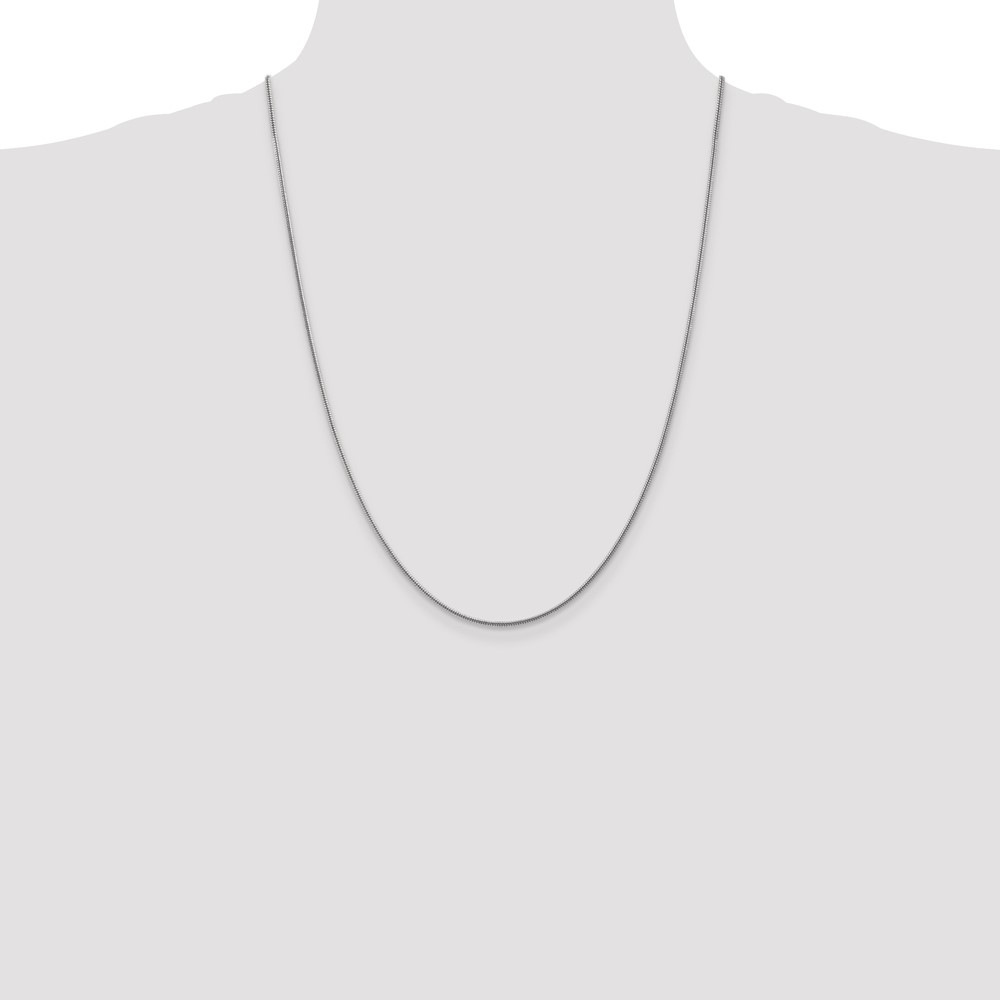 14K White Gold 24 inch 1.6mm Round Snake Lobster Clasp Chain (WSNA160-24)