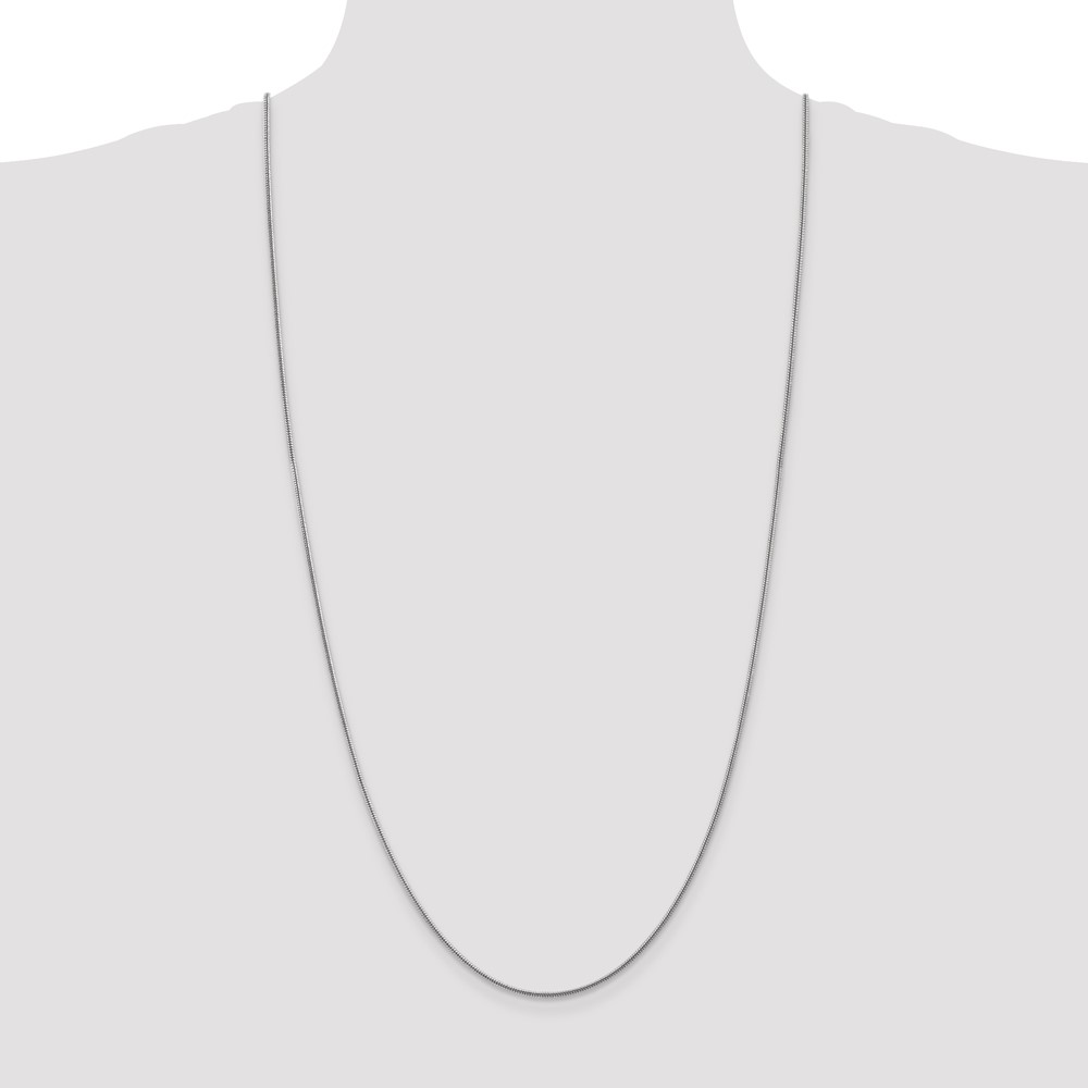 14K White Gold 30 inch 1.6mm Round Snake Lobster Clasp Chain (WSNA160-30)