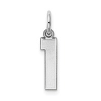14K White Gold Small Satin Number 1 Charm view 1