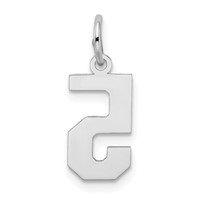 14K White Gold Small Satin Number 5 Charm view 4