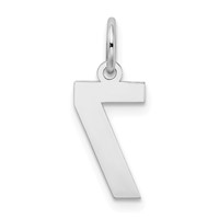 14K White Gold Small Satin Number 7 Charm view 4