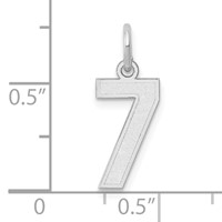 14K White Gold Small Satin Number 7 Charm view 3