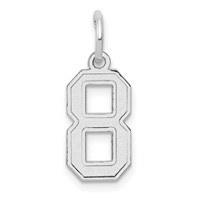 14kw Small Satin Number 8 Charm view 1