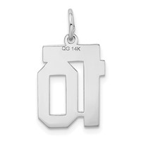 14K White Gold Small Satin Number 10 Charm view 3