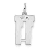 14K White Gold Small Satin Number 11 Charm view 3