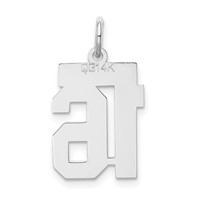 14K White Gold Small Satin Number 16 Charm view 3
