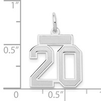 14K White Gold Small Satin Number 20 Charm view 4