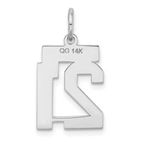 14kw Small Satin Number 21 Charm view 4