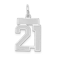 14kw Small Satin Number 21 Charm view 1