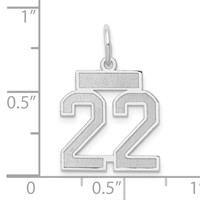 14K White Gold Small Satin Number 22 Charm view 4