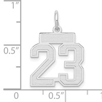 14K White Gold Small Satin Number 23 Charm view 3