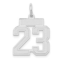 14K White Gold Small Satin Number 23 Charm view 1