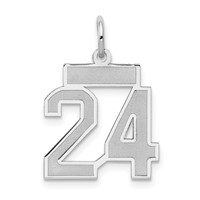 14K White Gold Small Satin Number 24 Charm view 1