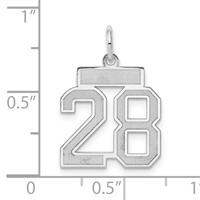 14kw Small Satin Number 28 Charm view 3