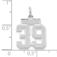 14kw Small Satin Number 39 Charm view 3